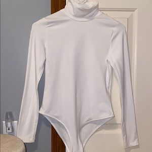 White turtleneck bodysuit